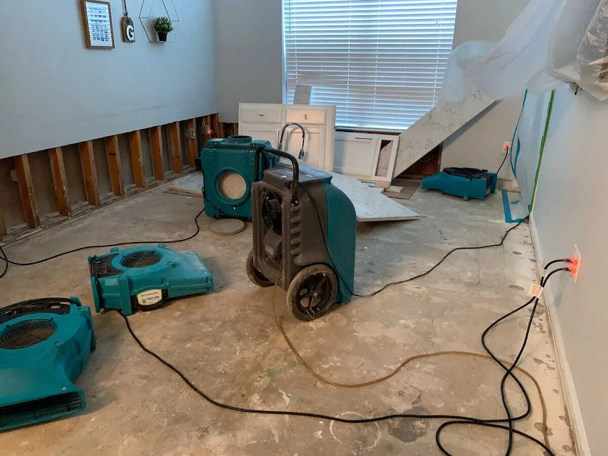 Dehumidifier in flood-cut room for Water Damage Restoration in New Windsor